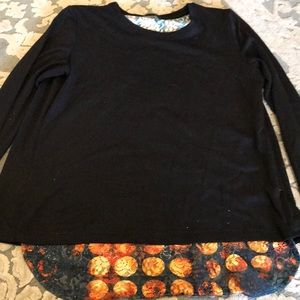 Black long sleeve sweater with back detail